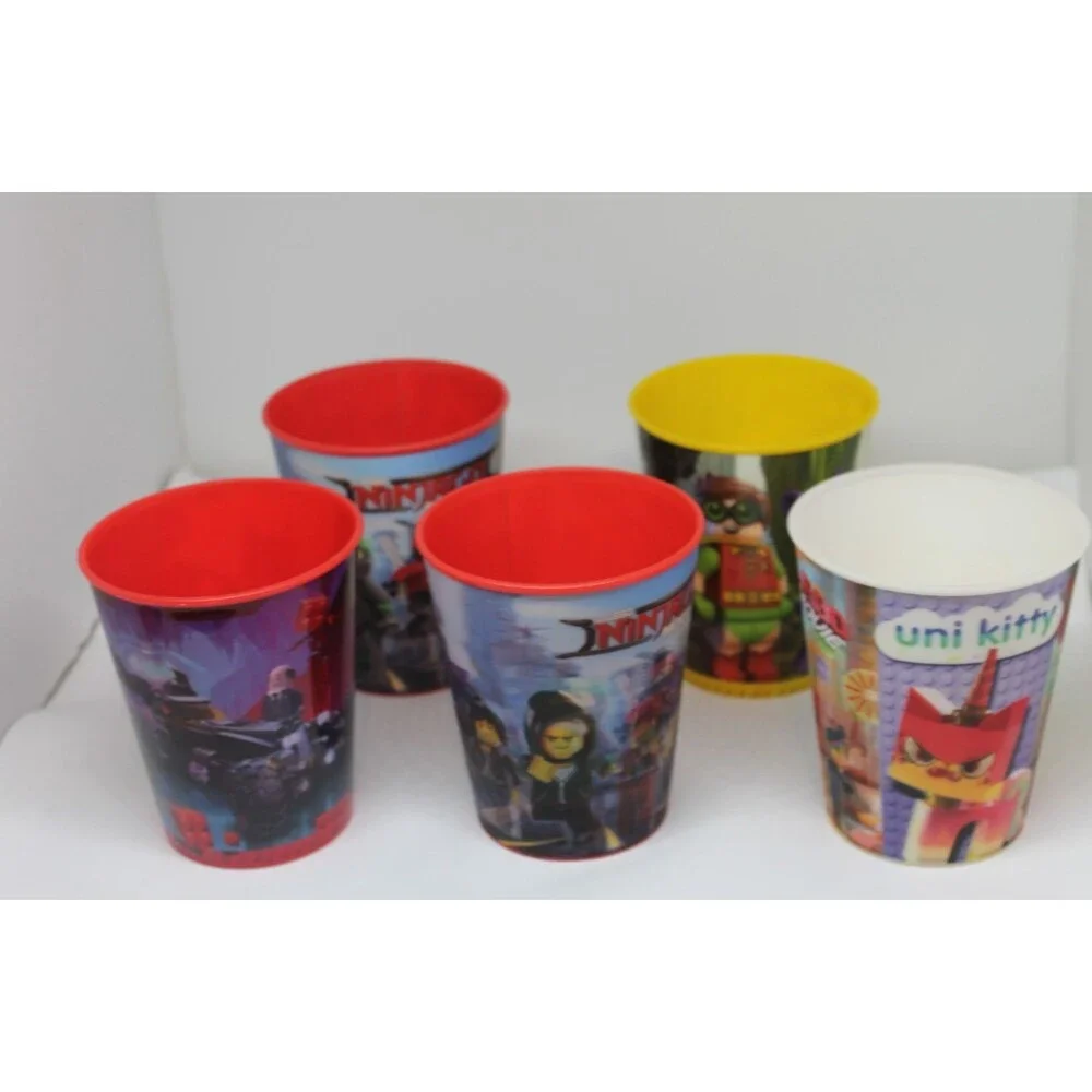 McDonald’s Lego Movie Holographic Cups 2013 Lot of 5 Ninjago, Batman, Uni kitty